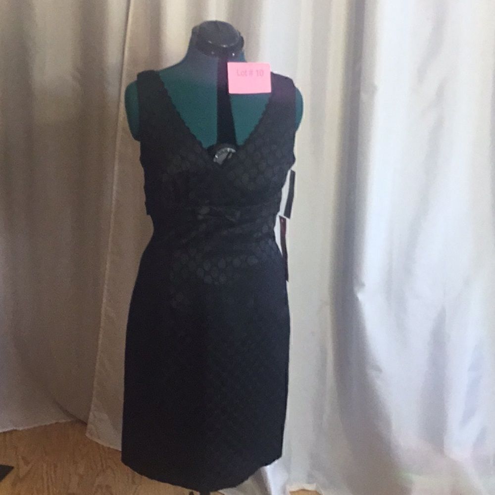 NWT black dress in size 12 honeycomb pattern material